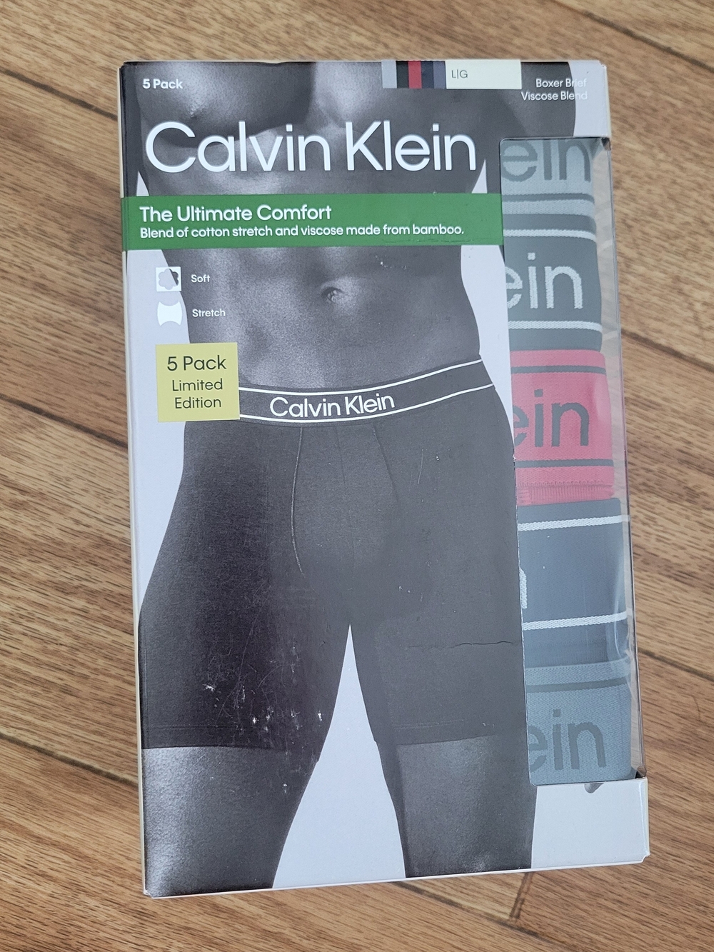 Calvin Klein 5-Pack Limited Edition Boxer Briefs - Black, Gray, Red Accent